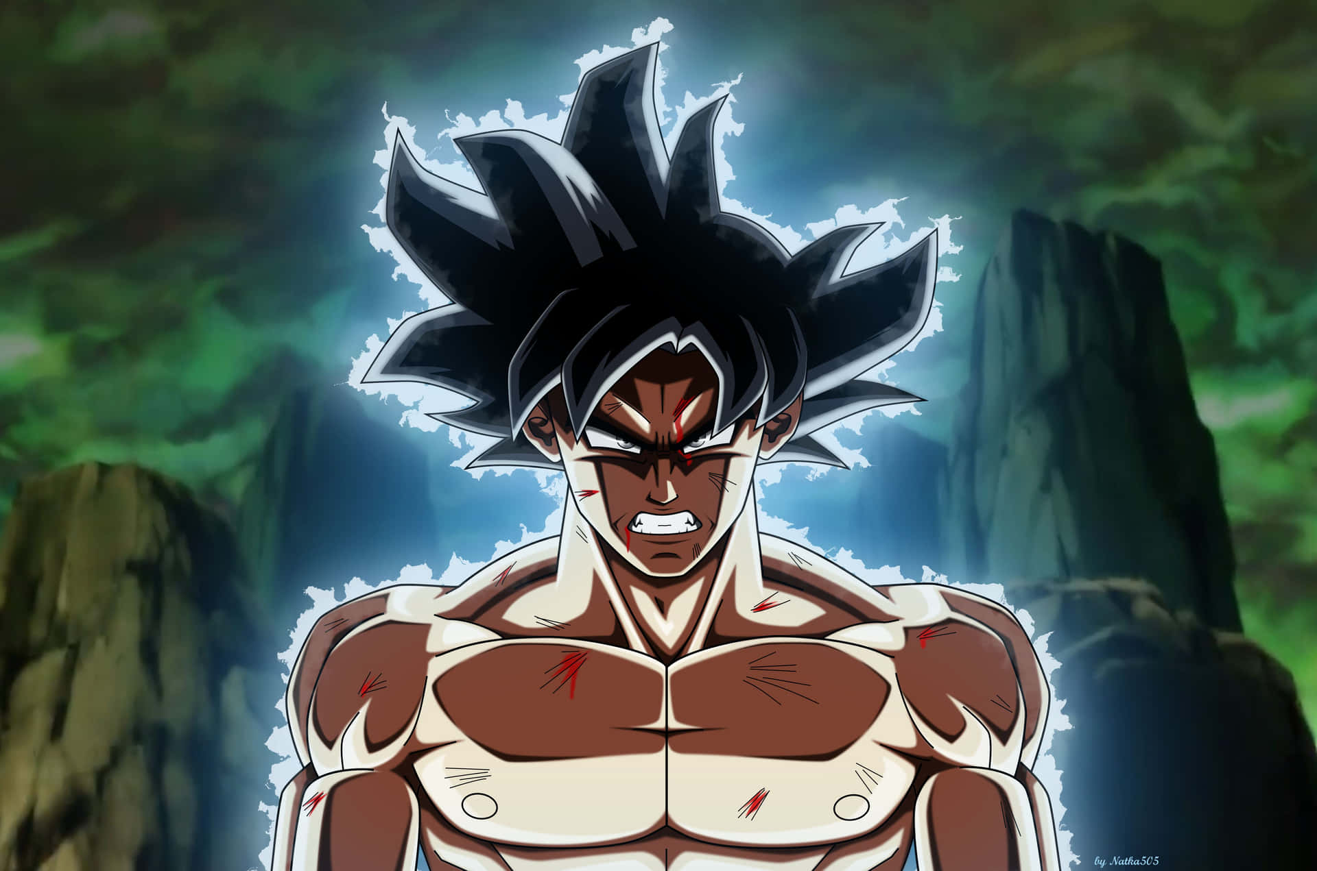 Angry Glowing Goku Picture