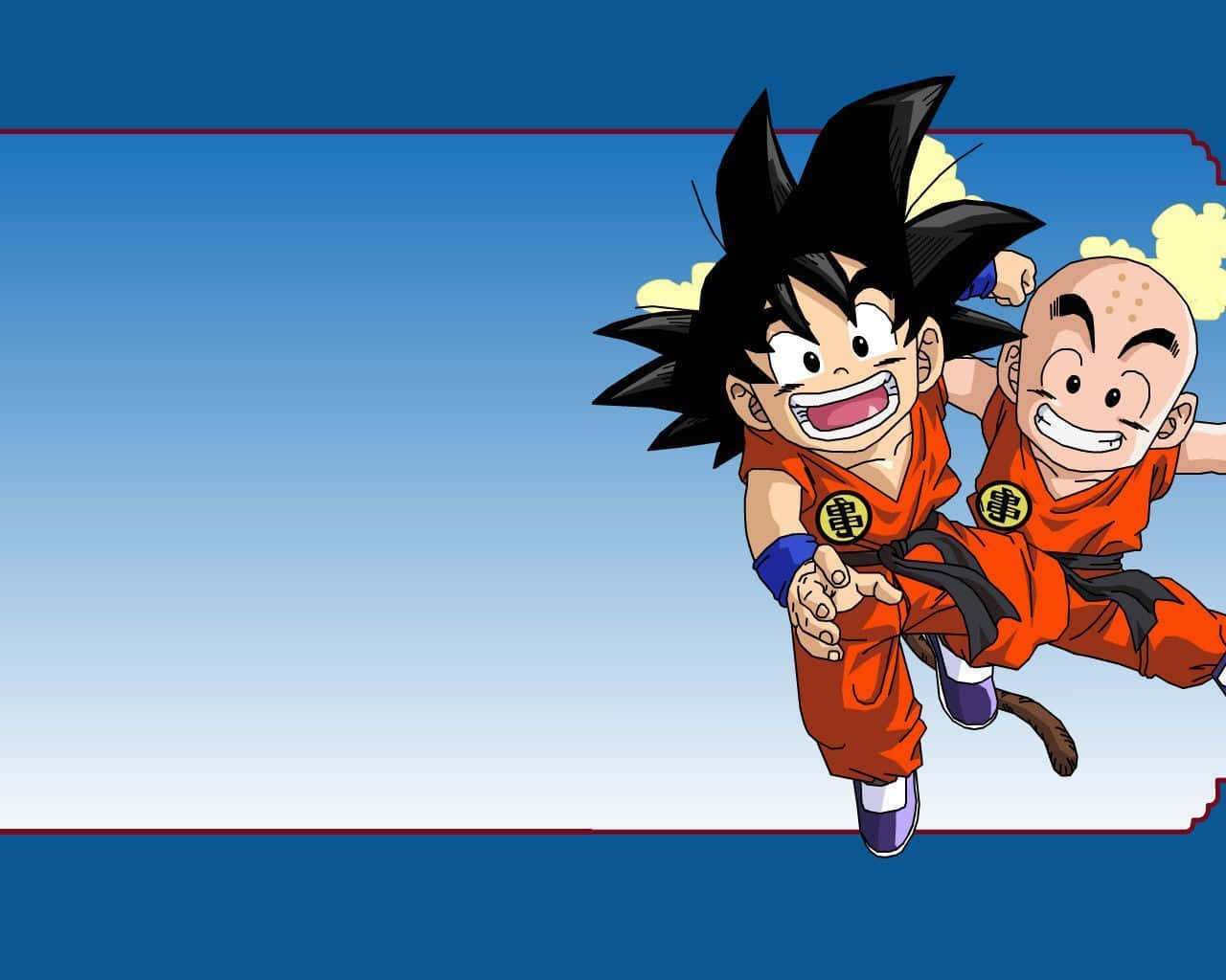 Fundode Tela Com A Imagem Do Goku E Do Krilin.