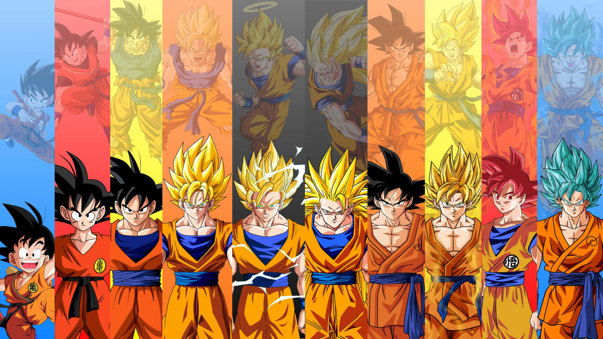 Imagemde Goku Em Cada Nível Do Super Saiyajin.