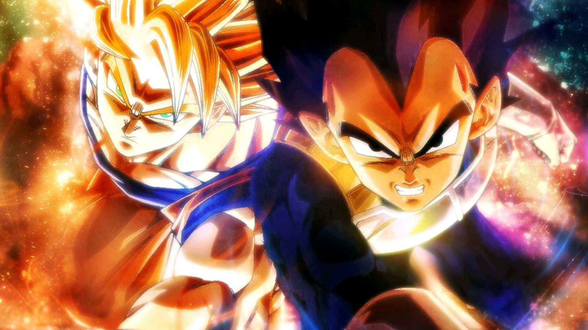 Glowing Vegeta And Goku Picture