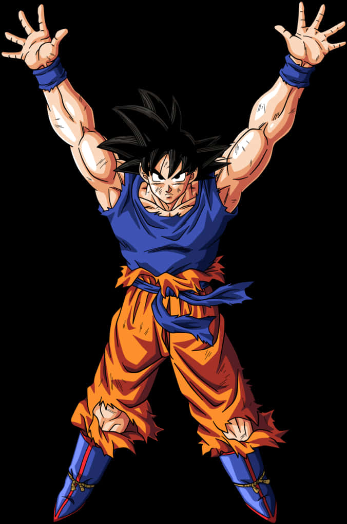 Goku Power Up Pose PNG