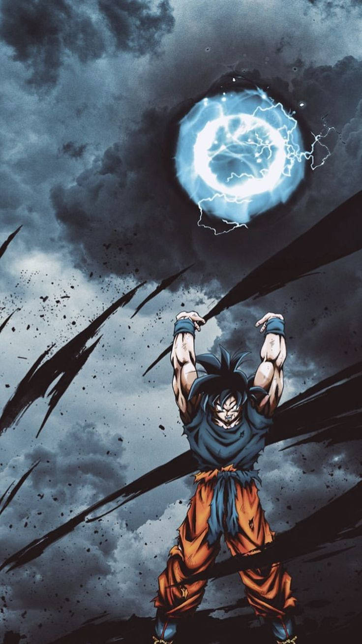 Goku Raised Hands Spirit Bomb Wallpaper