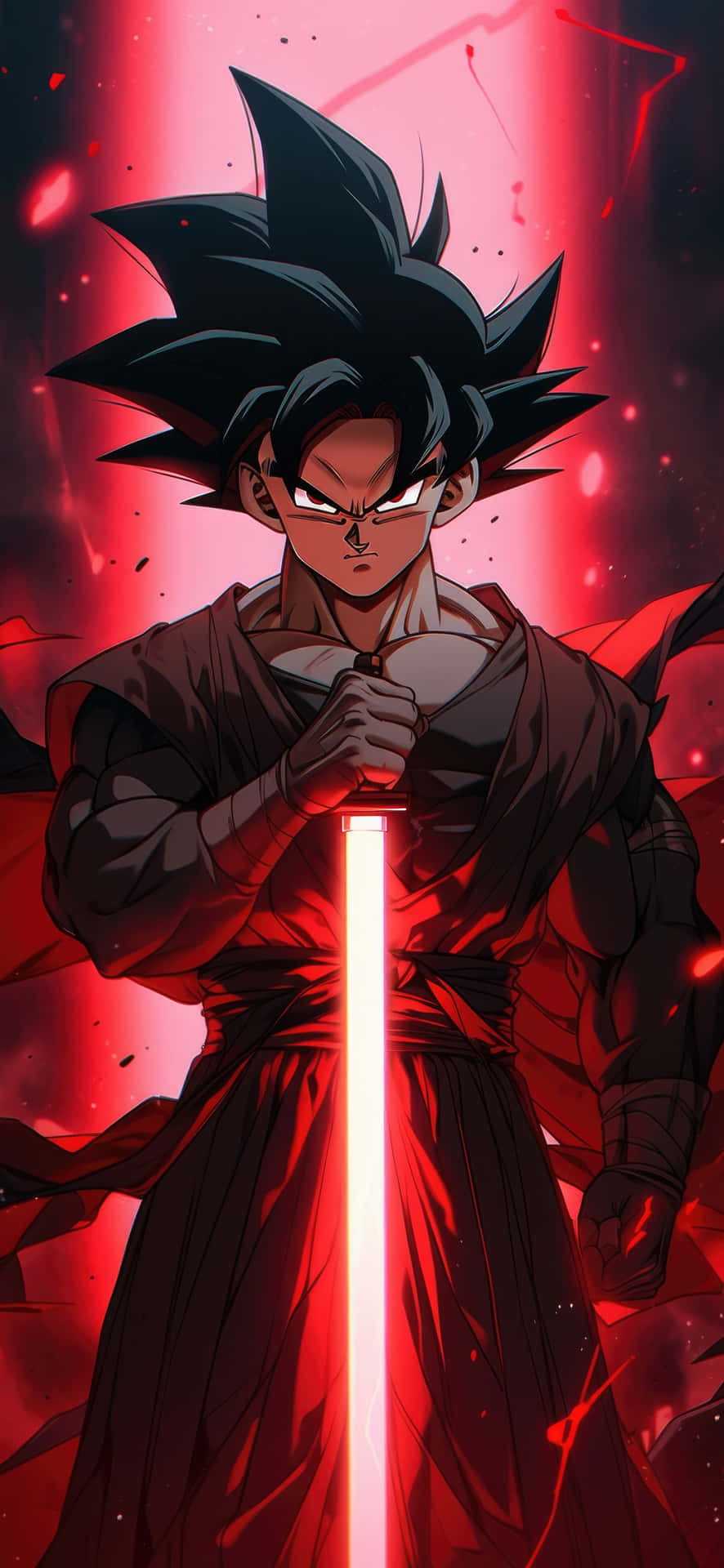Goku Red Aura Power Up Wallpaper