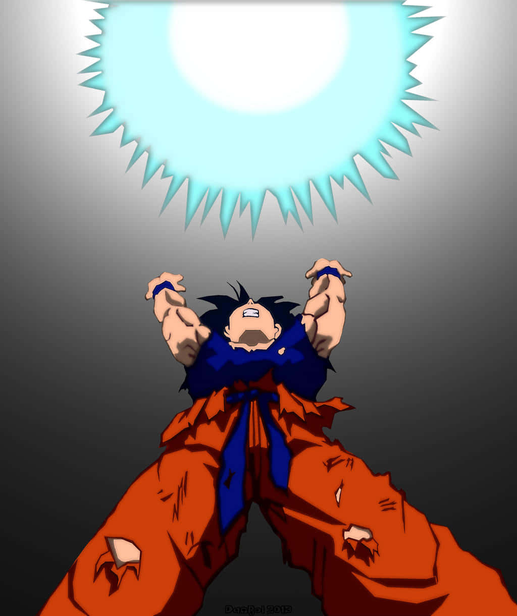 Goku Wields the Spirit Bomb Sword Wallpaper
