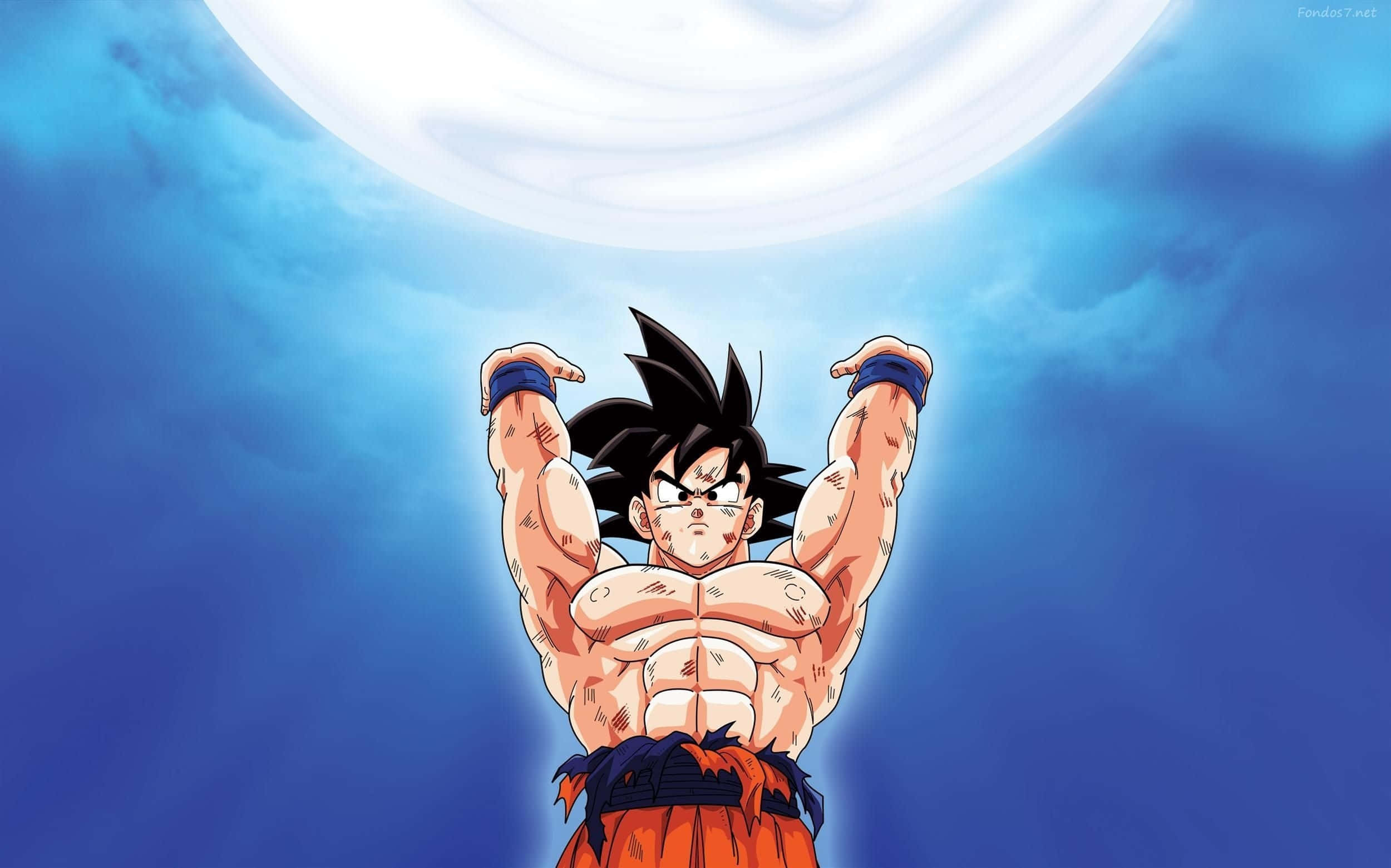 Goku with His Legendary Spirit Bomb Sword Wallpaper