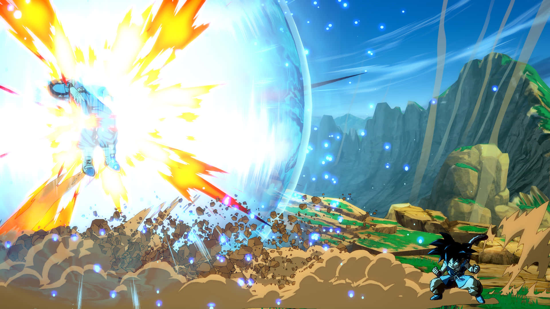 Unleash the Power of the Spirit Bomb Sword with Goku! Wallpaper