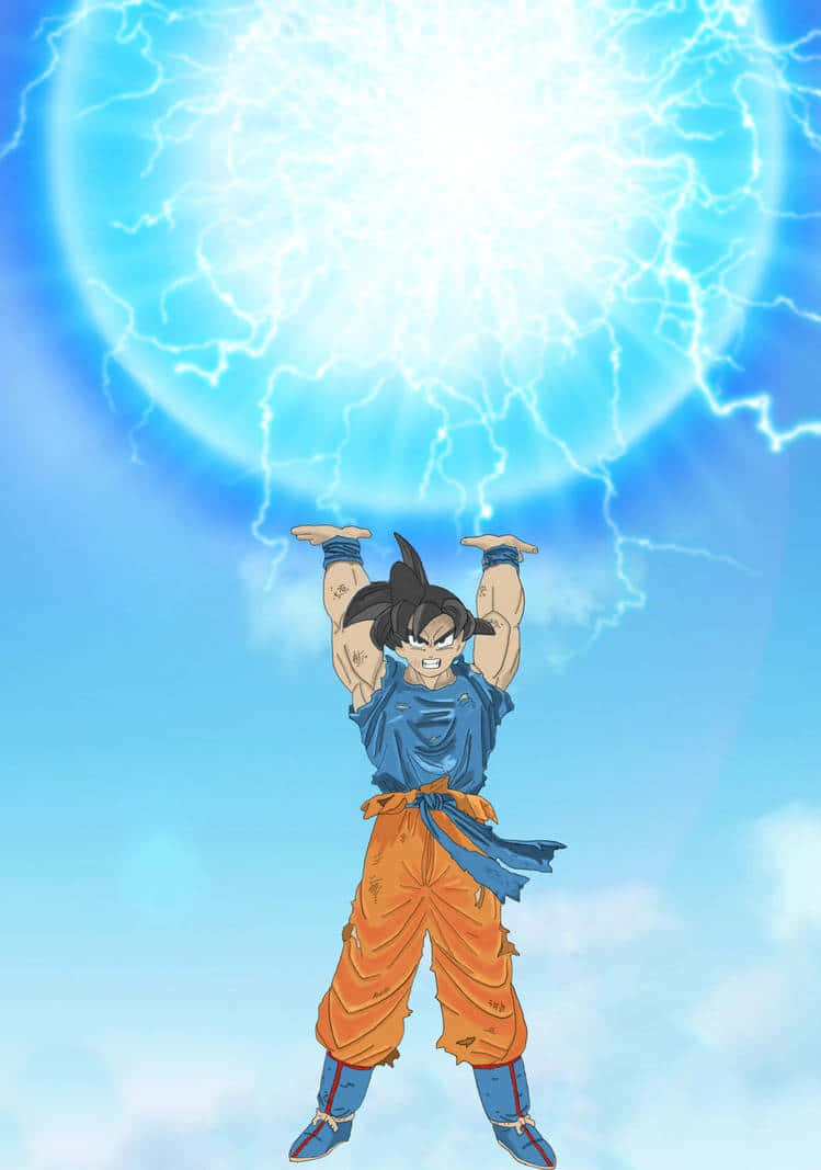 Goku Unleashes the Power of his Spirit Bomb Sword" Wallpaper