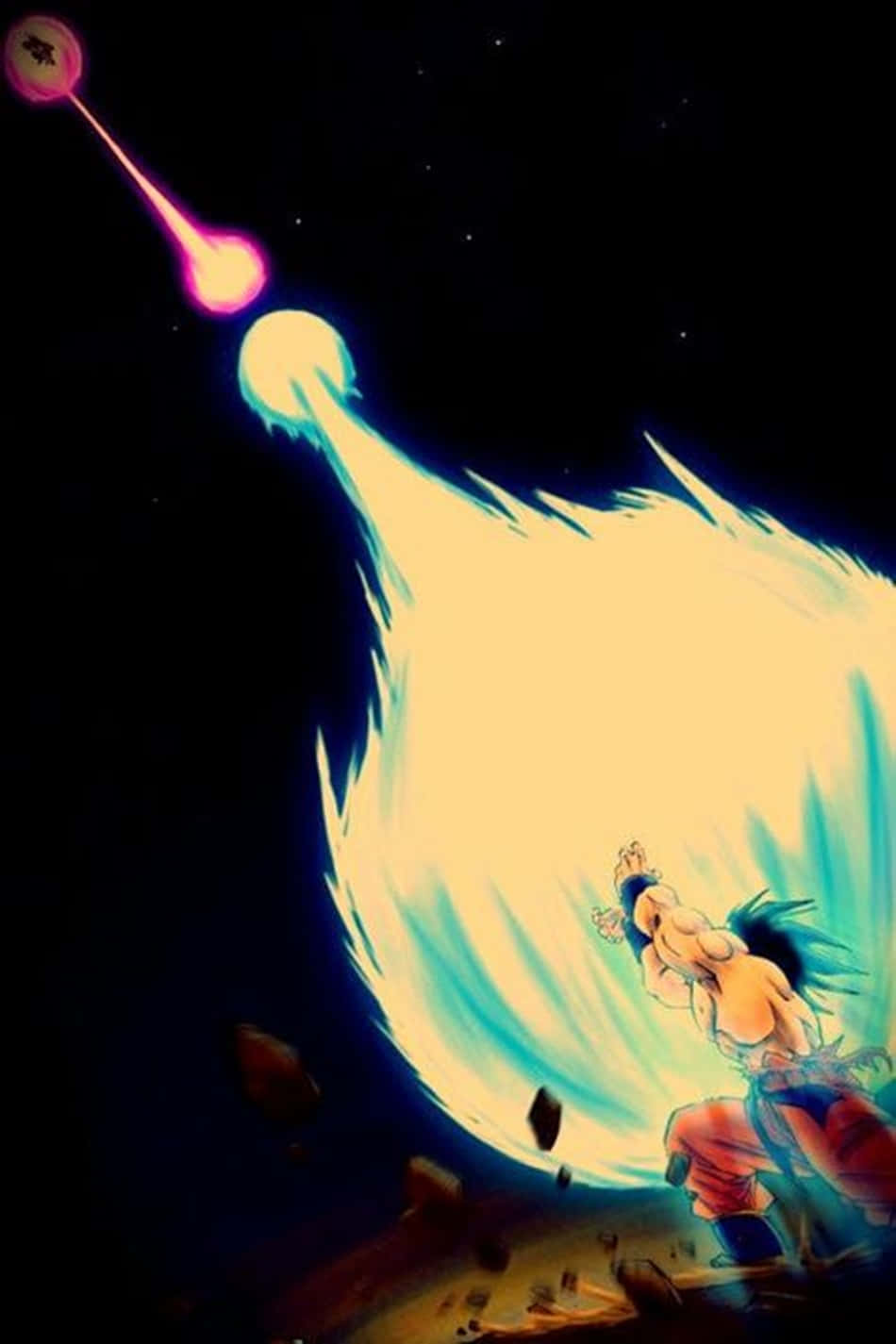 Goku unleashes the powerful Spirit Bomb Sword Wallpaper