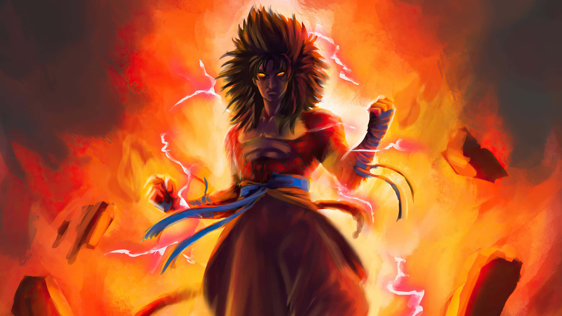 Goku Super Saiyan 4 Dazzling in Power Wallpaper