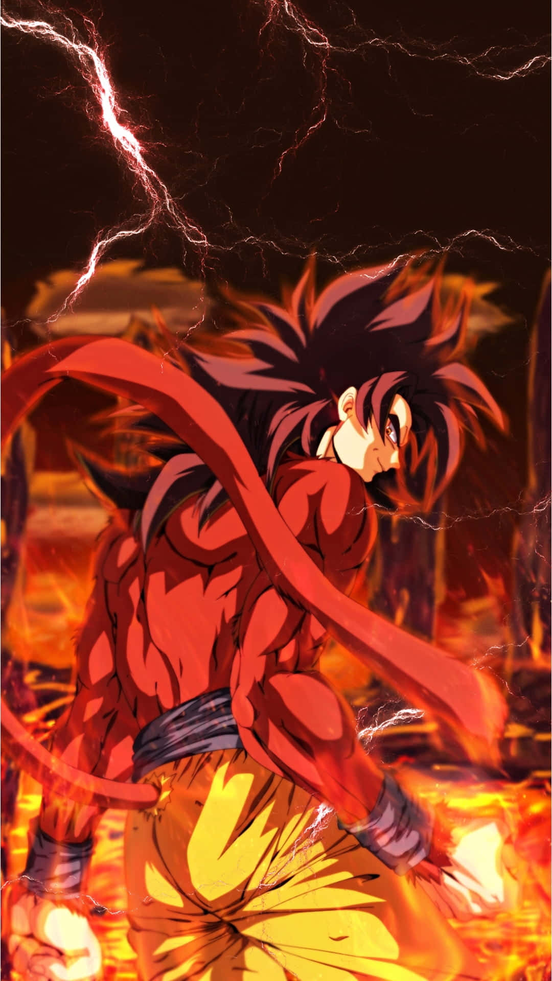 Super Saiyan 4 Goku Unleashes His Power Wallpaper