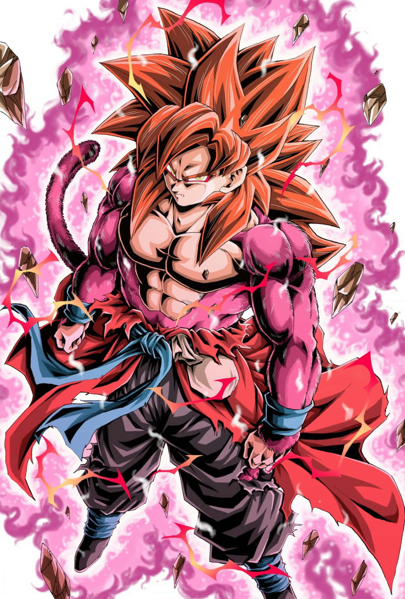 Goku SSJ4 radiates with power Wallpaper