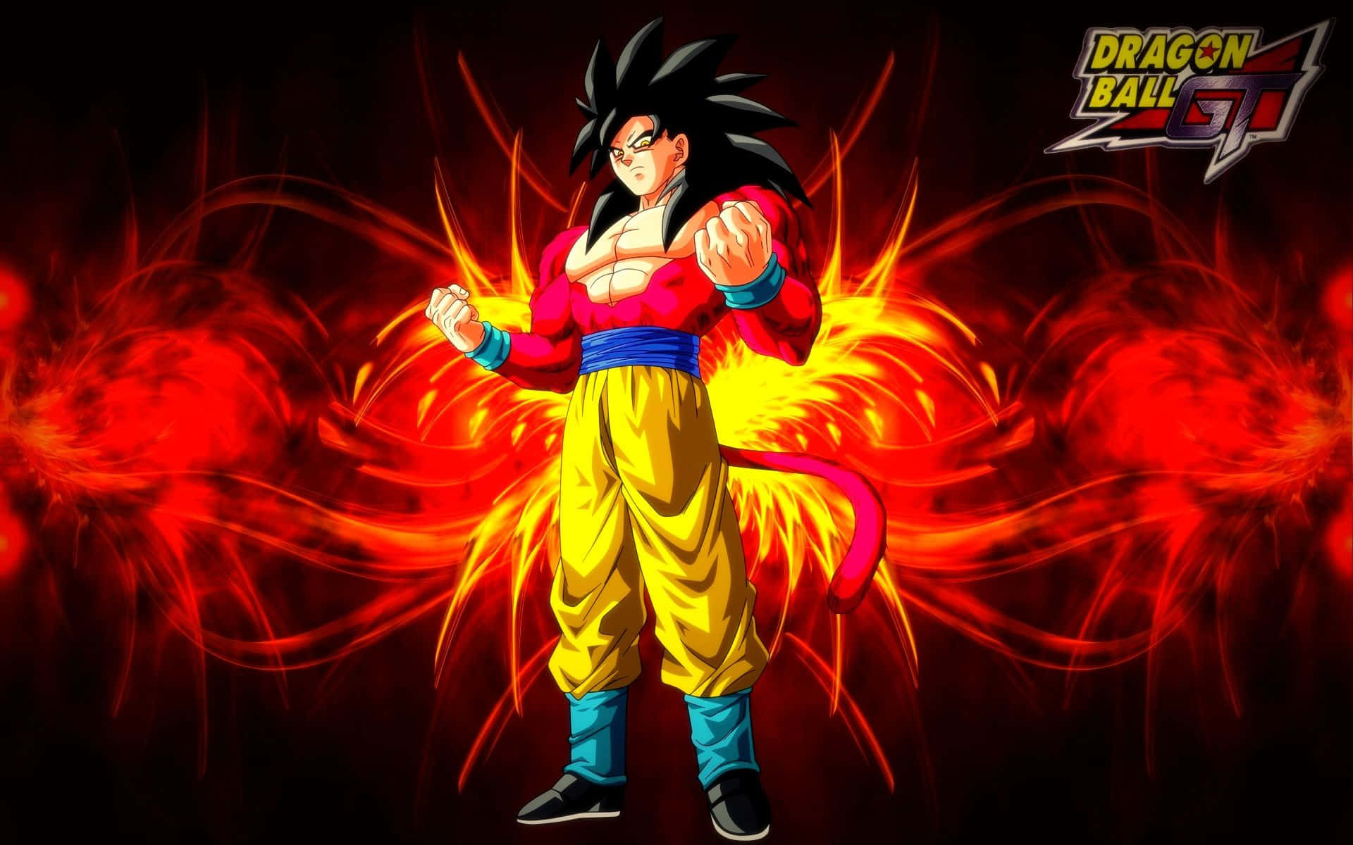 "Goku, in his Super Saiyan Four form, showing his power" Wallpaper