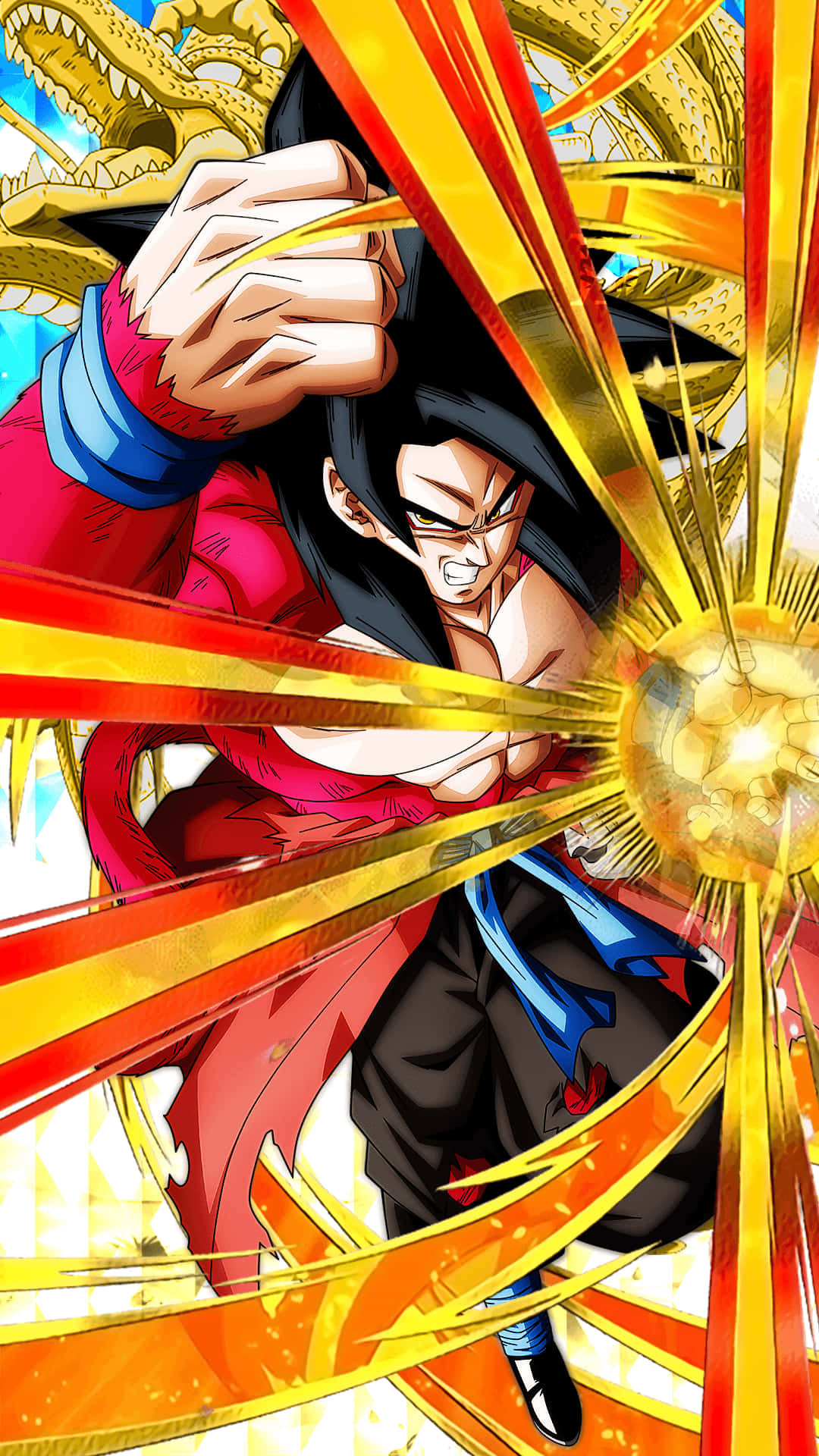 Goku in His Super Saiyan 4 Transformation Wallpaper