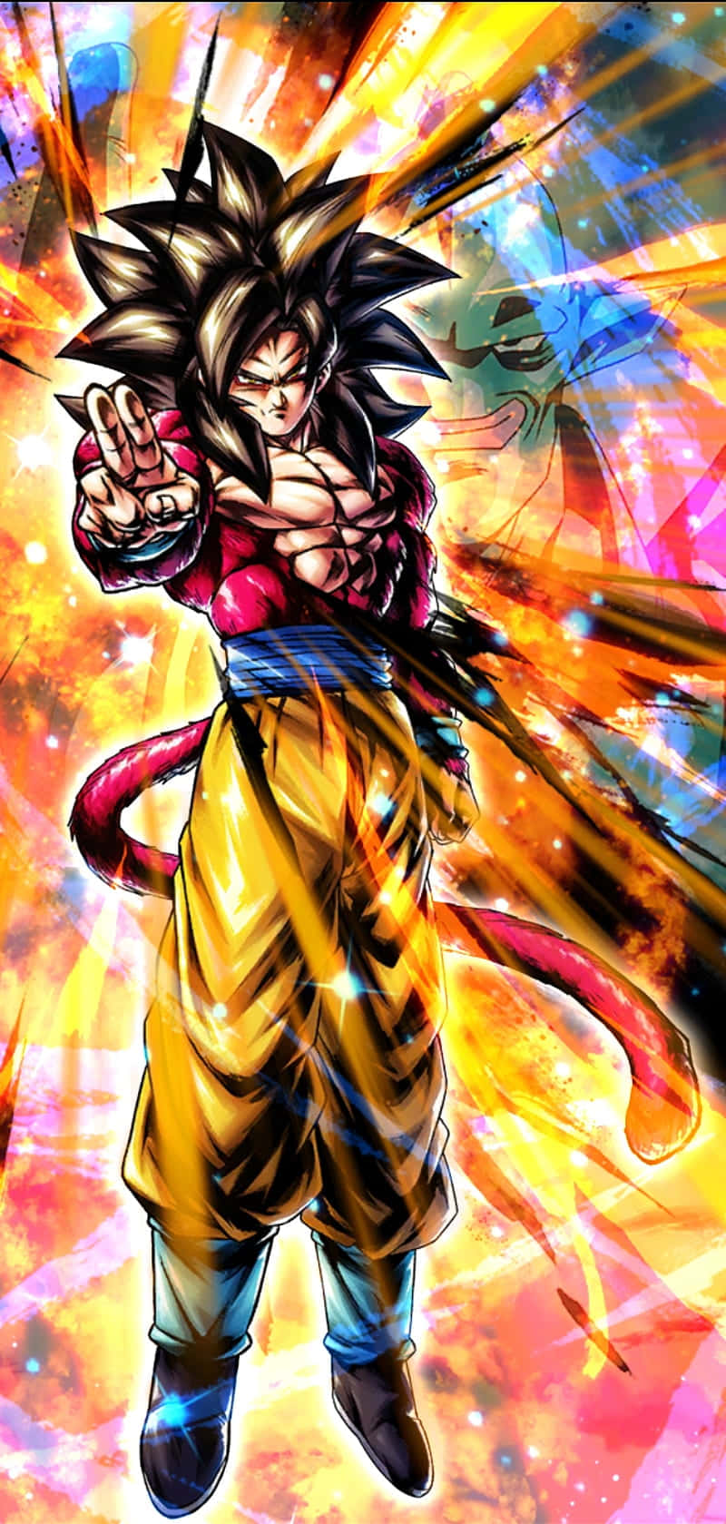 Goku Super Saiyan 4 Colorful Art Wallpaper