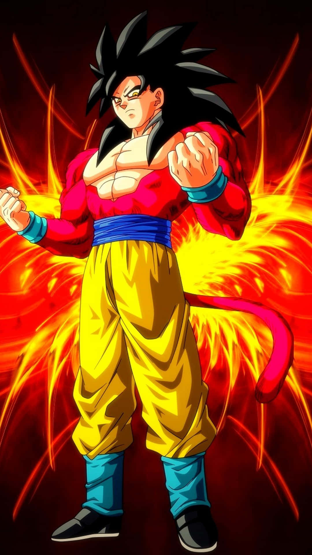 "Goku Super Saiyan 4 in Action" Wallpaper