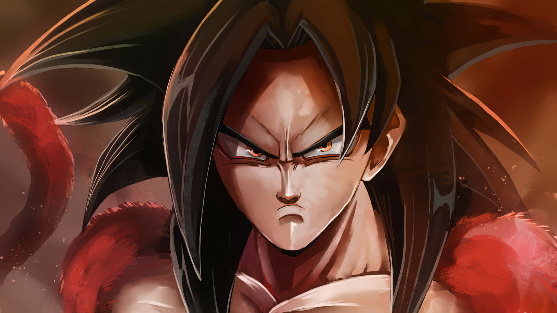 Goku når ny verden af kraft som Super Saiyan 4 Wallpaper