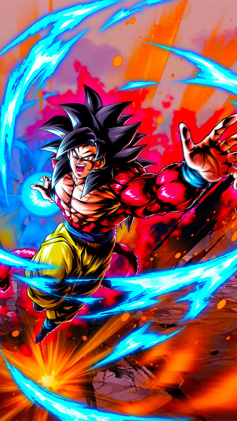 Goku udløser Super Saiyan 4 transformation. Wallpaper