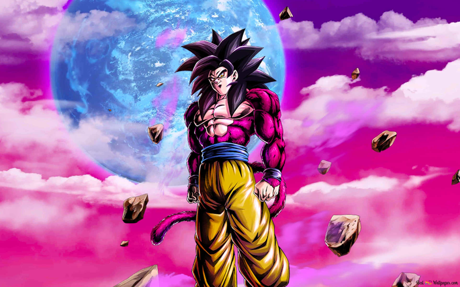 "Unleash the Power of Goku's Super Saiyan 4 Transformation" Wallpaper