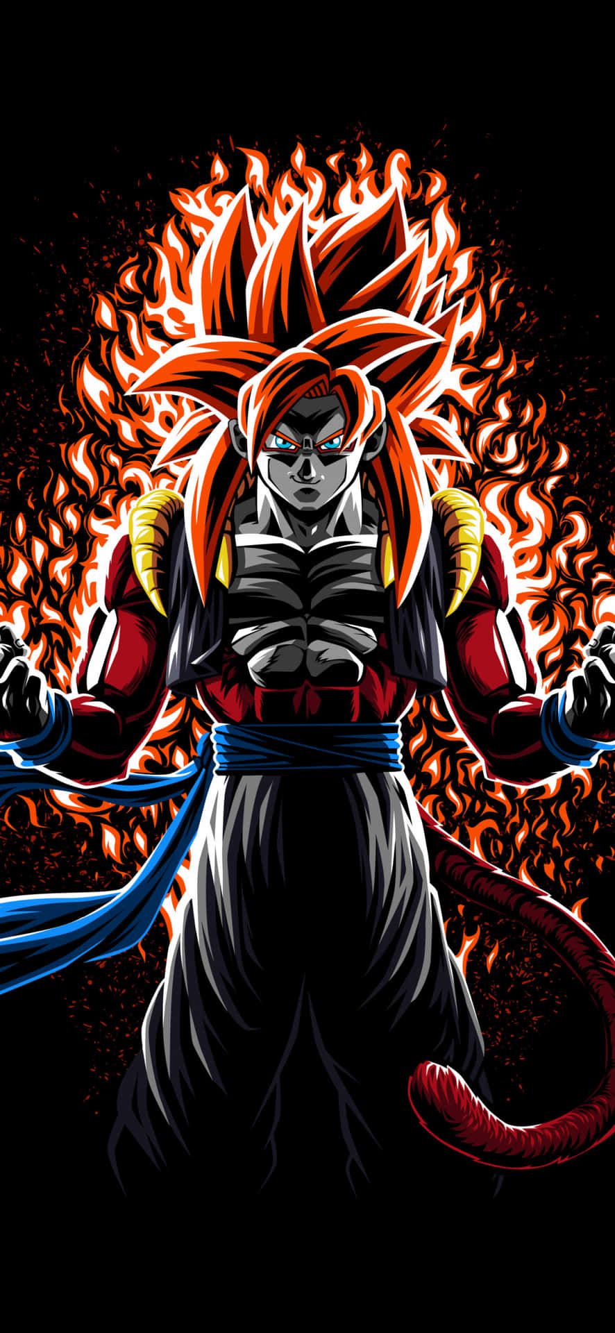 Gokuavslöjar Sin Super Saiyan 4-kraft På Sin Dator- Eller Mobilbakgrundsbild. Wallpaper