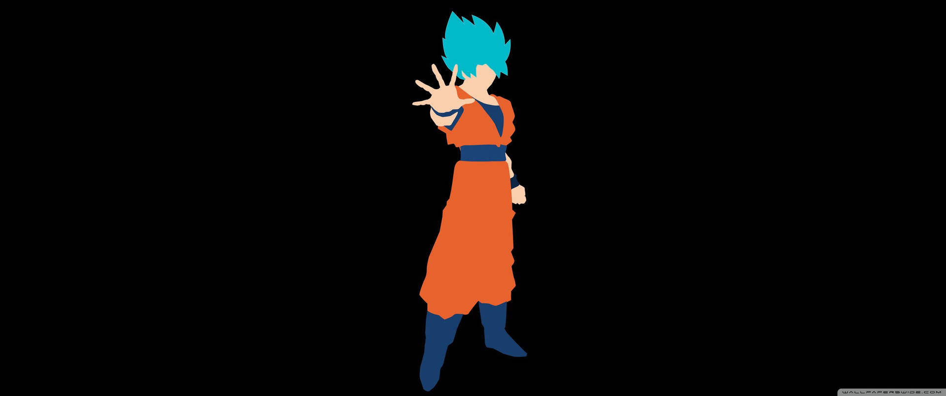 A Powerfully Charged Goku in His Super Saiyan Blue Form Wallpaper