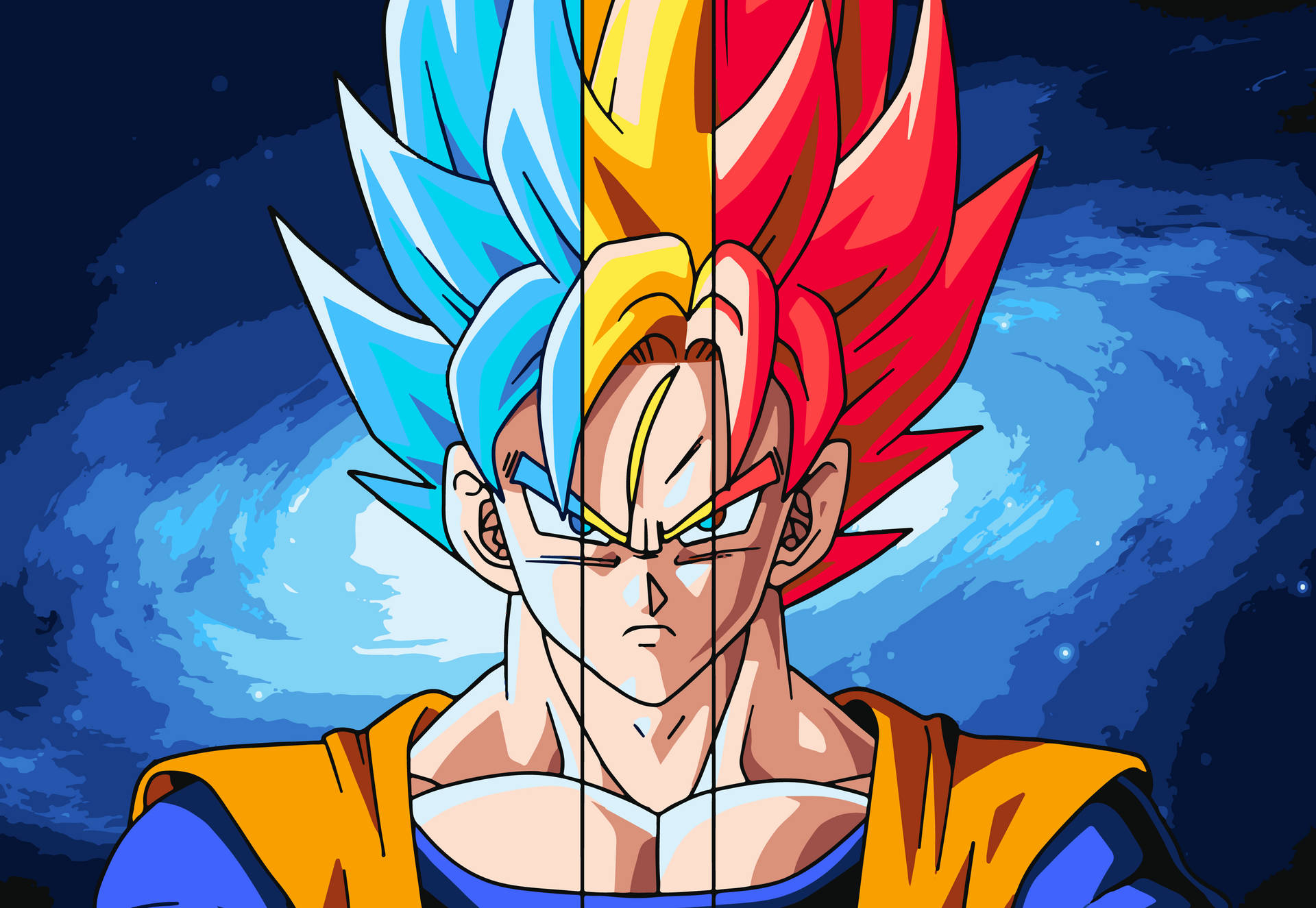 Capasde Las Formas De Goku Super Saiyan. Fondo de pantalla