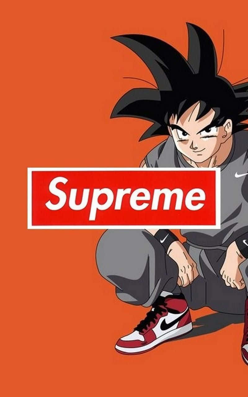 Download Cool Supreme Anime Goku Purple Aesthetic Wallpaper