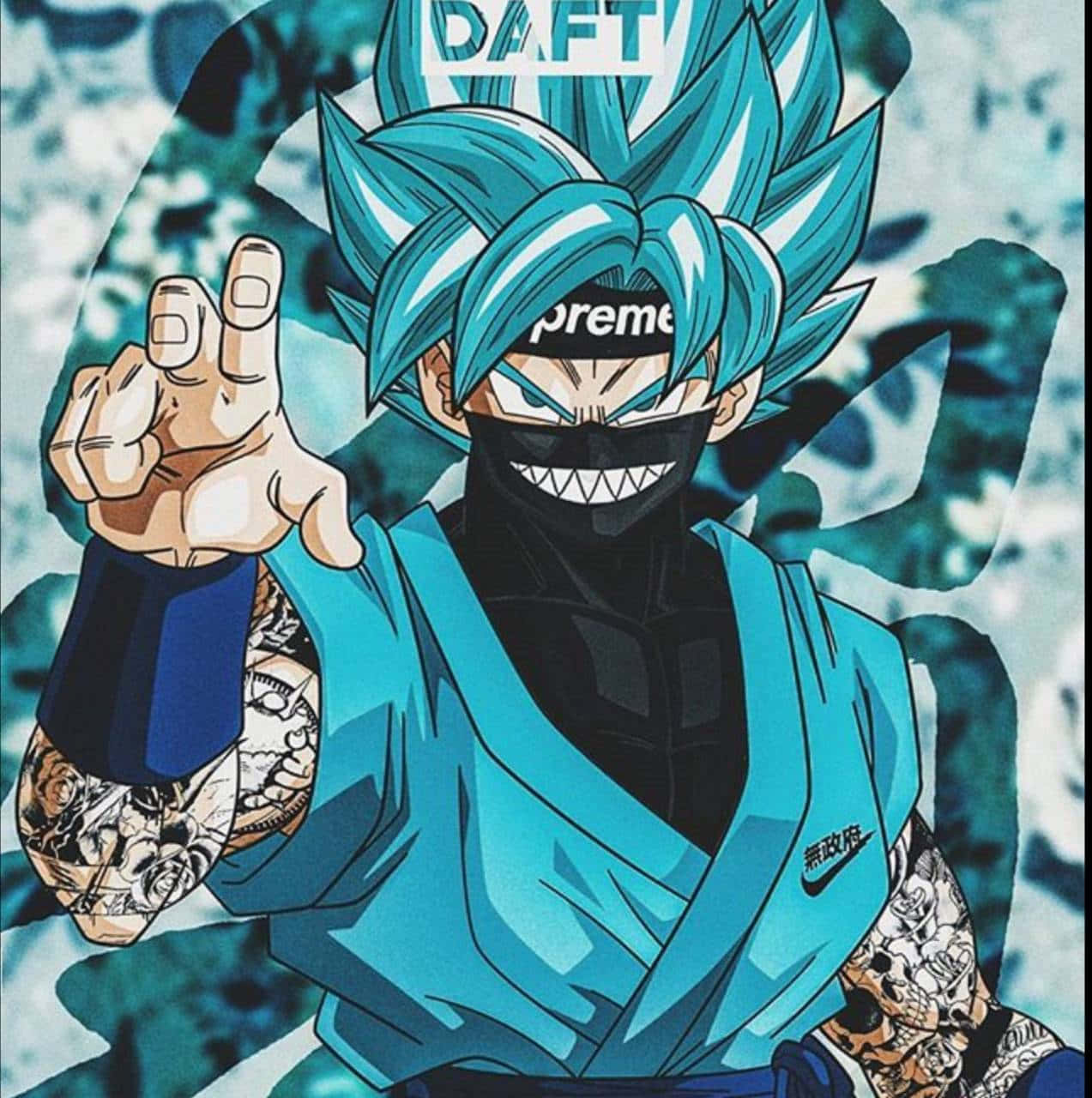 Intaen Hjältemodig Posering Med Goku Supreme! Wallpaper