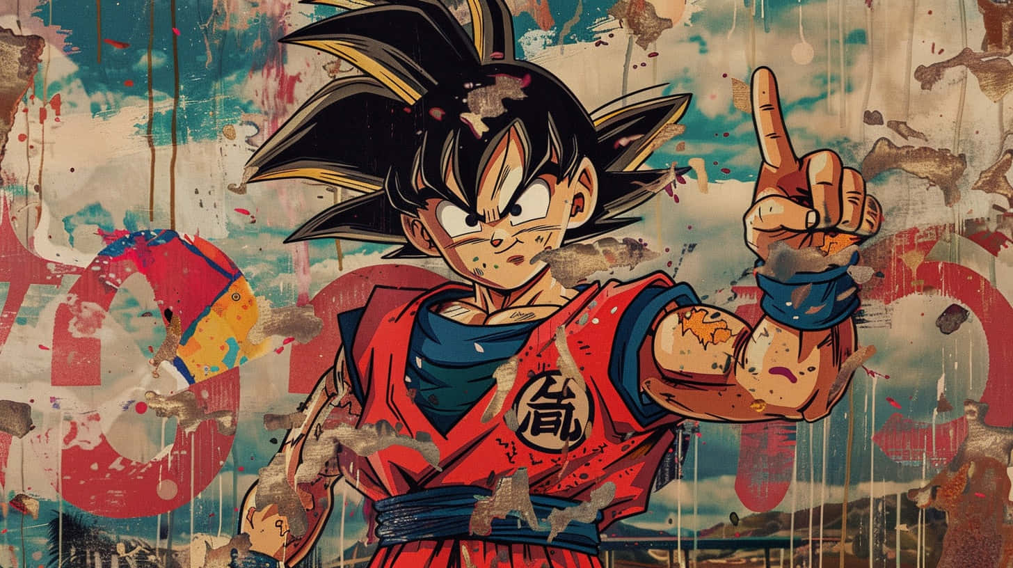 Goku Urban Art Backdrop Wallpaper