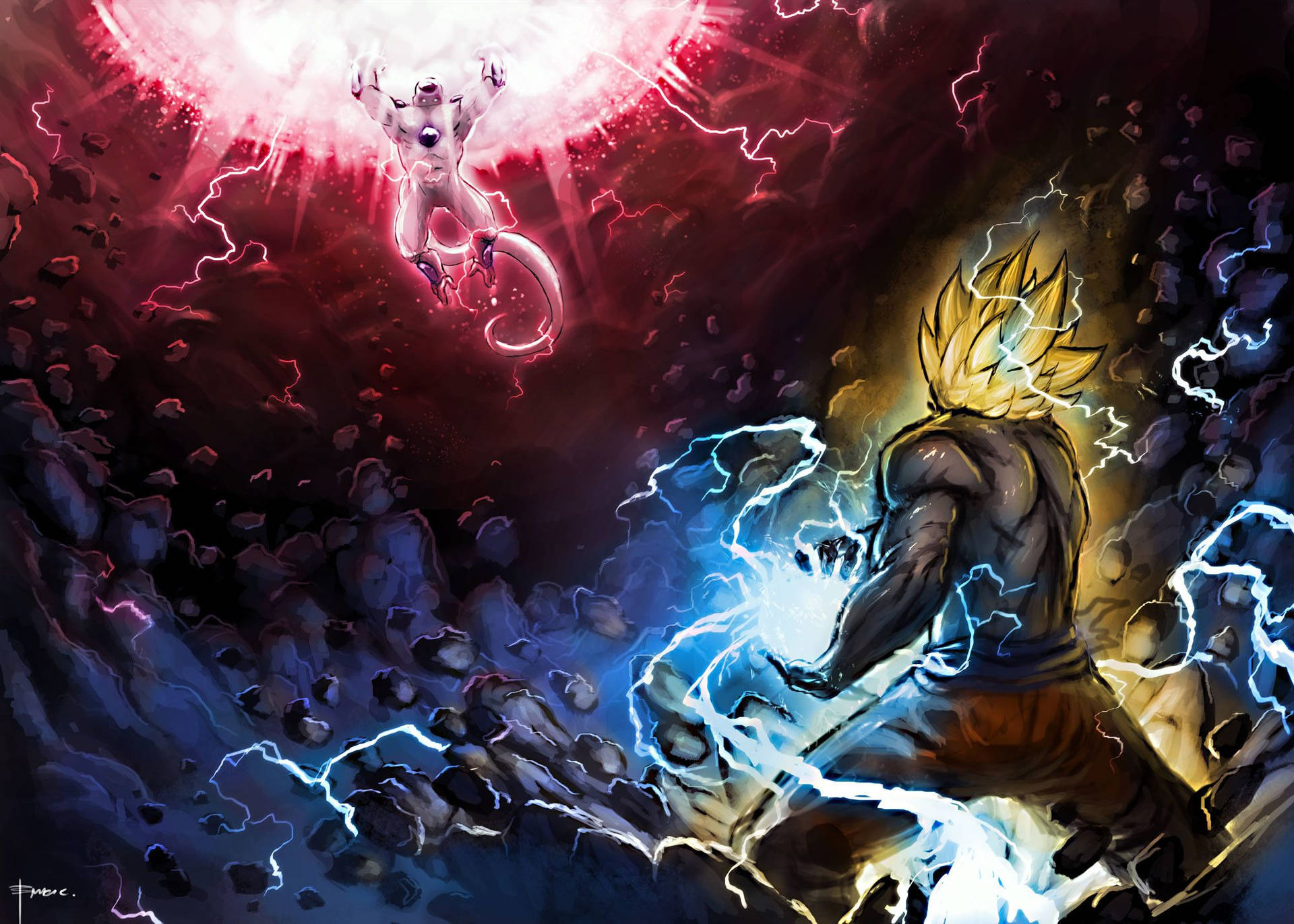 The Ultimate Battle: Goku vs. Frieza Wallpaper
