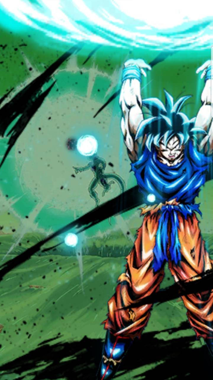 Goku Med Grøn Ånd Bombe Wallpaper
