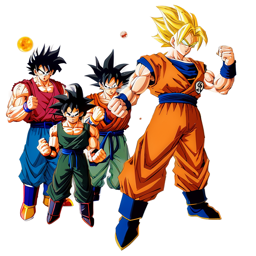 Goku With Z Fighters Group Png Nfm PNG