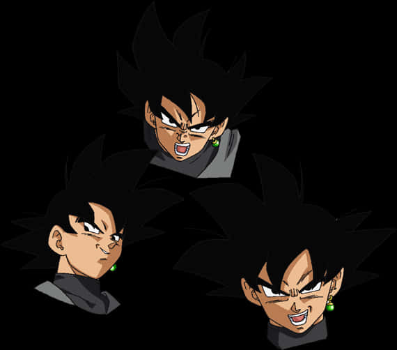 Goku_ Black_ Expressions_ Anime PNG