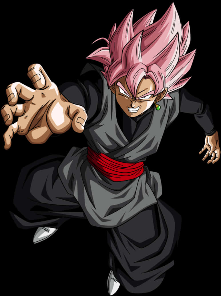 Goku_ Black_ Super_ Saiyan_ Rose_ Action_ Pose PNG