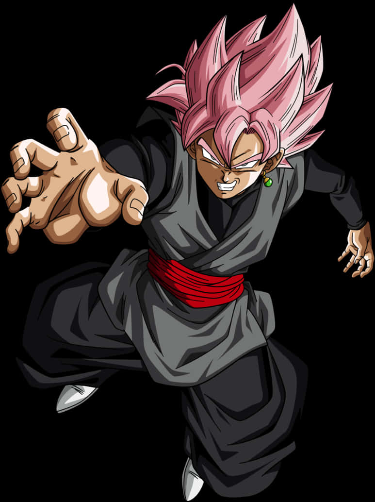 Download Goku_ Black_ Super_ Saiyan_ Rose_ Action_ Pose | Wallpapers.com