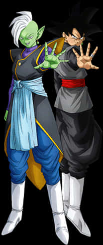 Gokuand Zamasu Posing Dragon Ball PNG