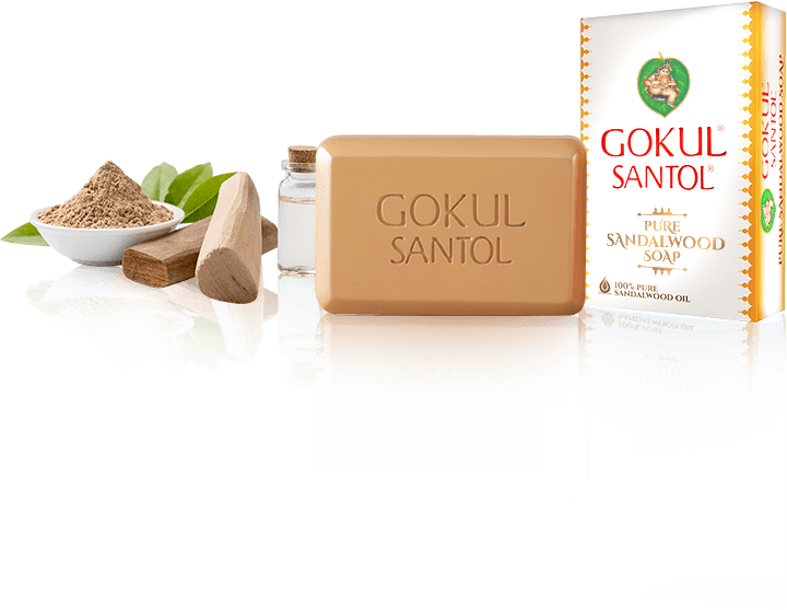 Gokul Santol Sandalwood Soap Product Presentation PNG