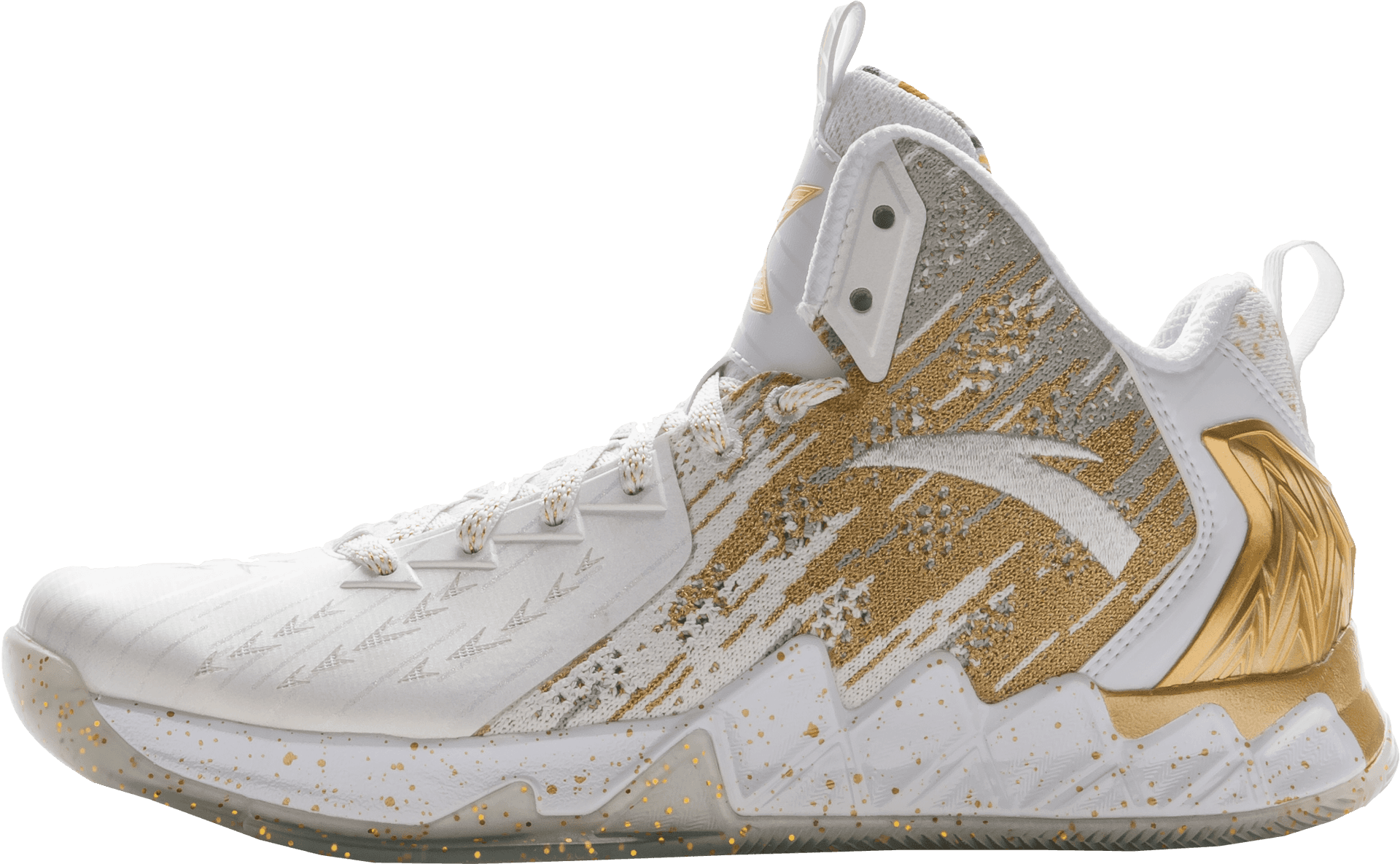 Gold Accented High Top Basketball Shoe PNG