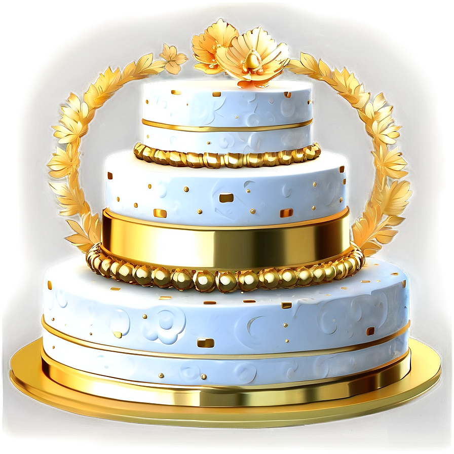 Gold Accented Wedding Cake Png Txf PNG