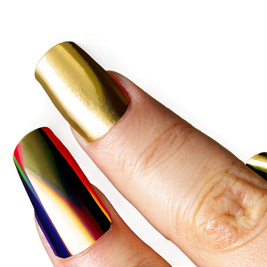 Gold Acrylic Nails Png 32 PNG