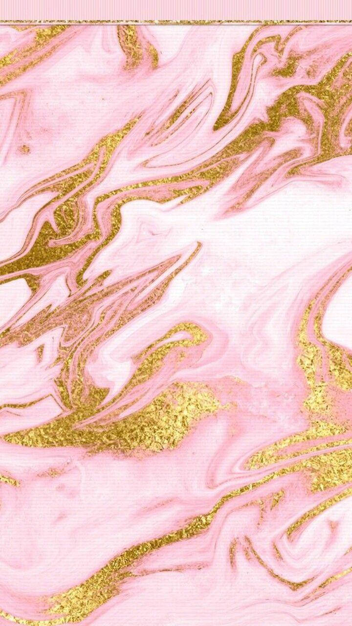 Gold Aesthetic Pink Marble Wallpaper