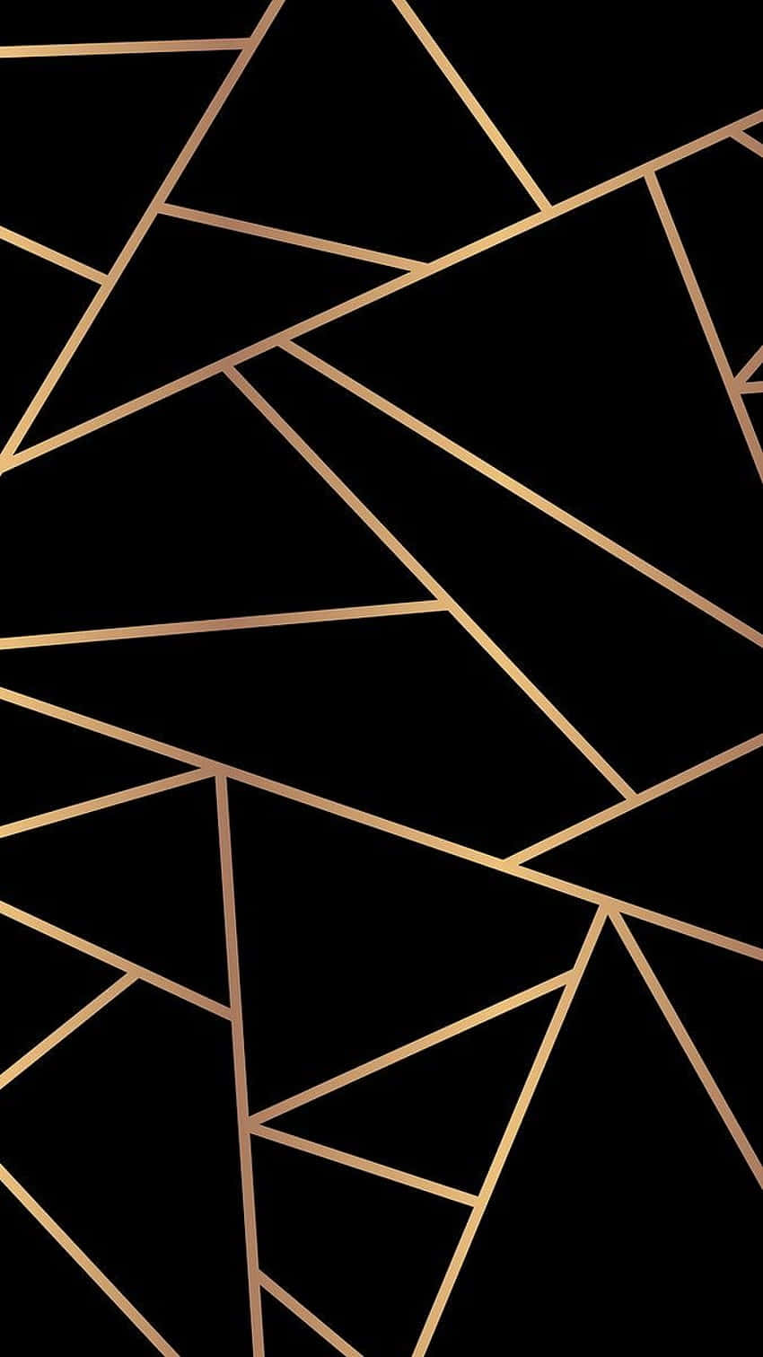 Triangles Pattern Gold And Black Background