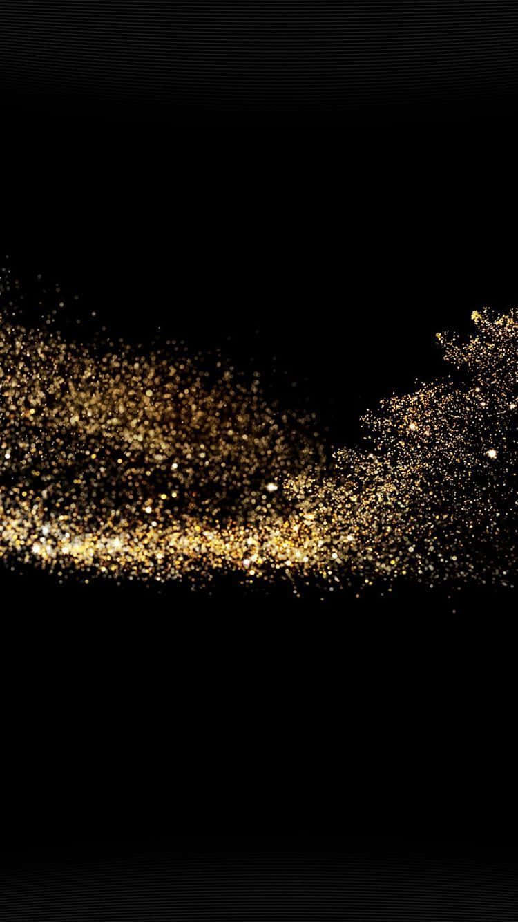 Sprinkle Of Glitter Gold And Black Background
