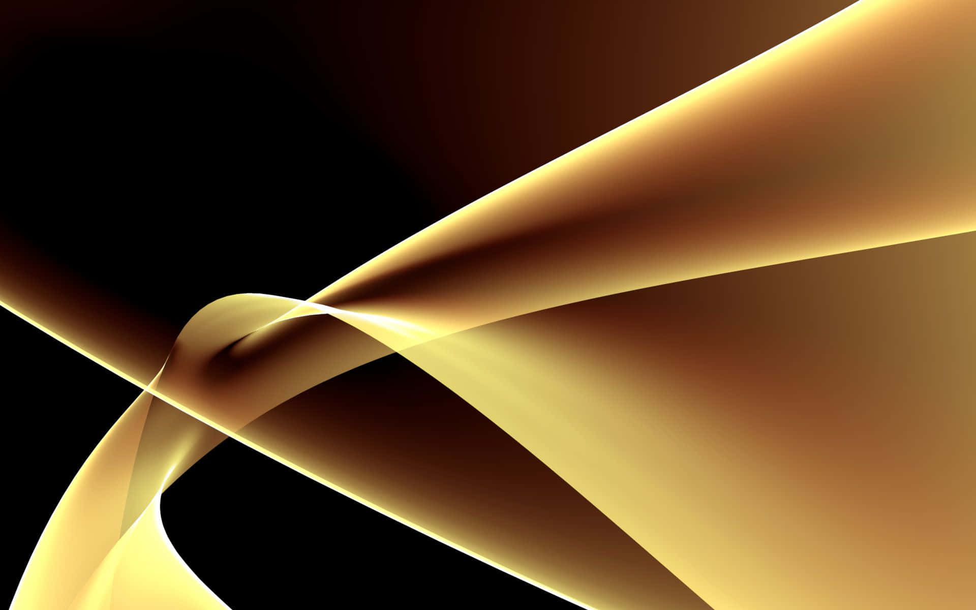 Curving Shapes Gold And Black Background