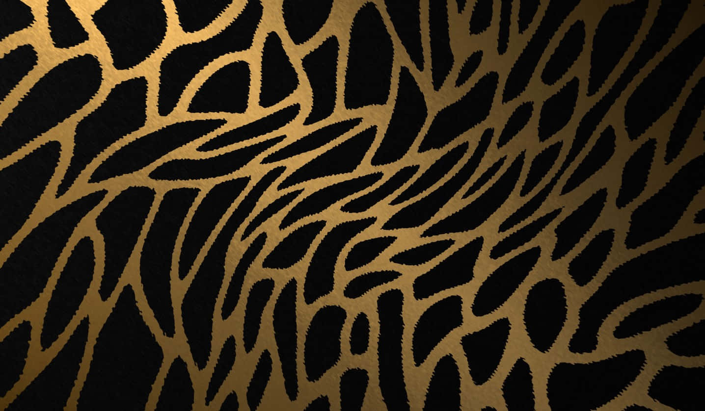 Estampadode Leopardo Lindo En Color Dorado Y Negro Fondo de pantalla