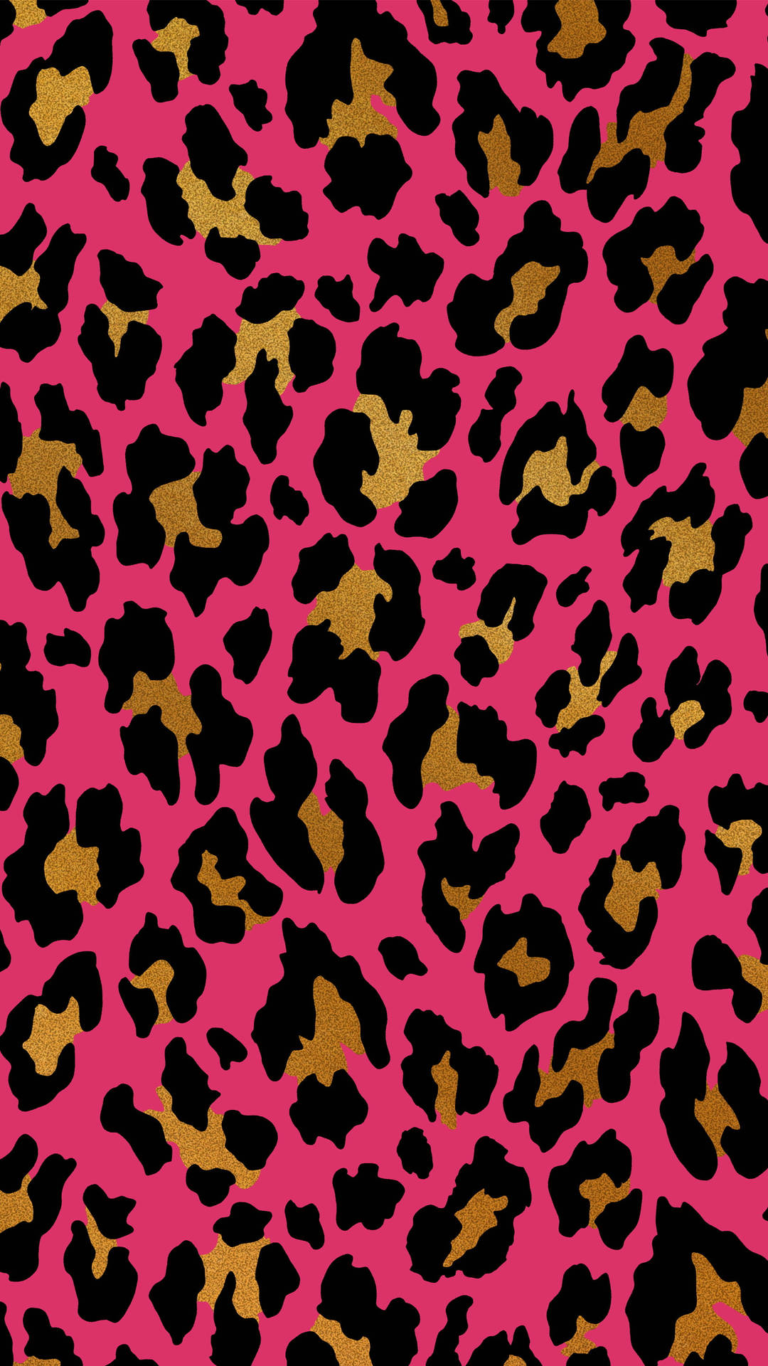 Gold And Black Cute Leopard Print Background
