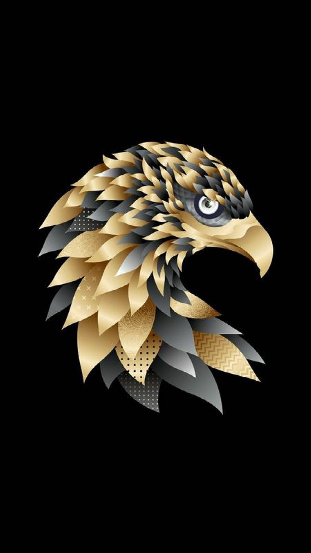 Gold And Black Geometrical Aguila Art Wallpaper