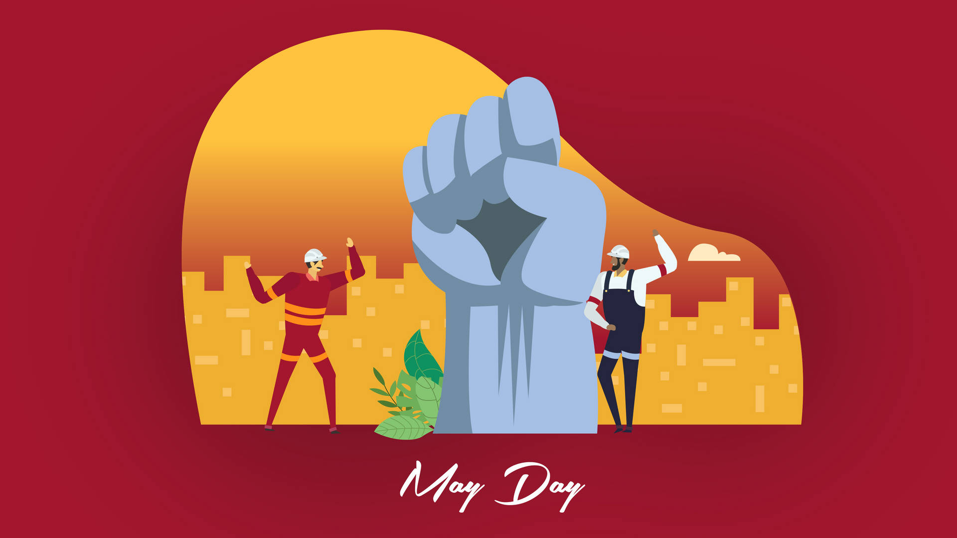 Gold And Red May Day Wallpaper