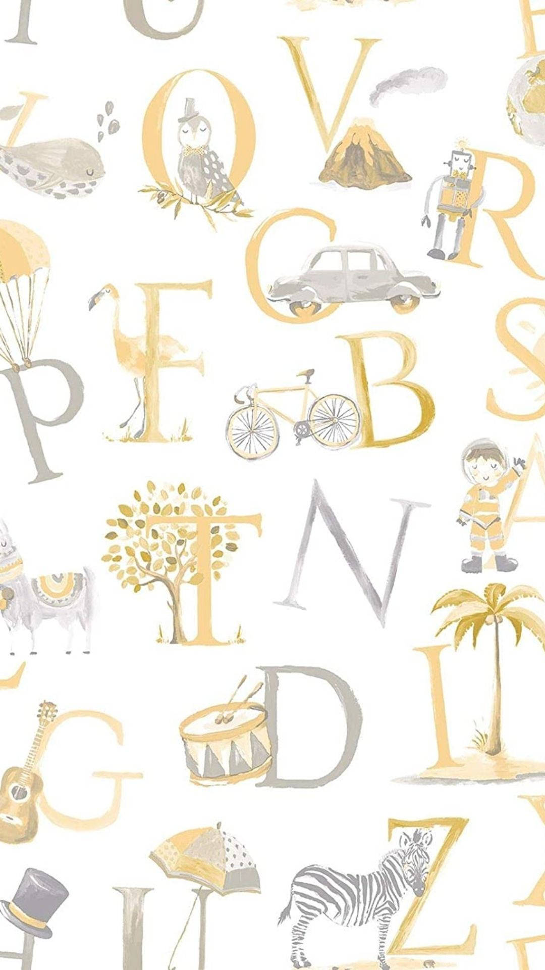Gold And Silver Alphabets Wallpaper