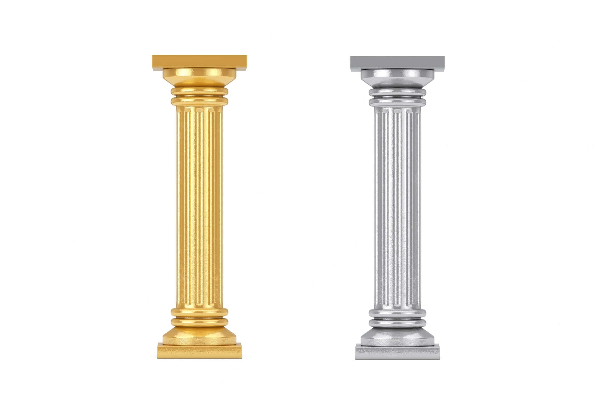Gold And Silver Doric Pillar Wallpaper