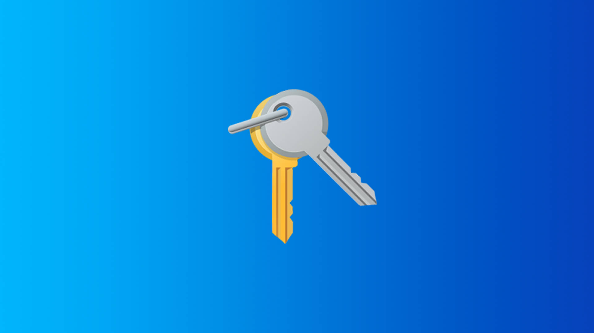 Gold And Silver Keys On Blue Surface Wallpaper